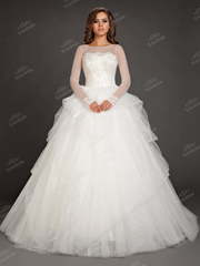 Свадебное платье NW005. Силуэт Пышное. Цвет Белый / Молочный. Вид 1