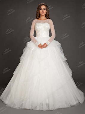 Свадебное платье NW005. Силуэт Пышное. Цвет Белый / Молочный. Вид 1