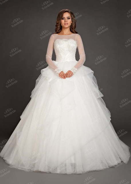 Свадебное платье NW005. Силуэт Пышное. Цвет Белый / Молочный. Вид 1