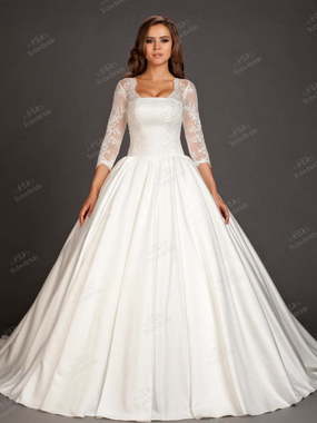 Свадебное платье NW001. Силуэт Пышное. Цвет Белый / Молочный. Вид 1