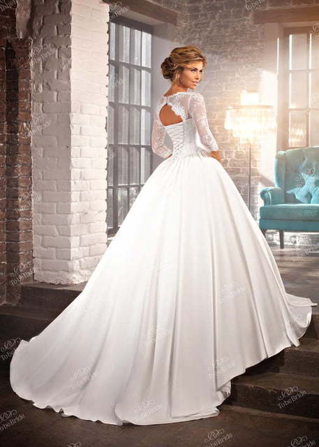 Свадебное платье NW001. Силуэт Пышное. Цвет Белый / Молочный. Вид 3