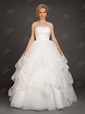 Свадебное платье BR004. Силуэт Пышное. Цвет Белый / Молочный. Вид 1
