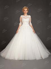 Свадебное платье AZ003. Силуэт Пышное. Цвет Белый / Молочный. Вид 1