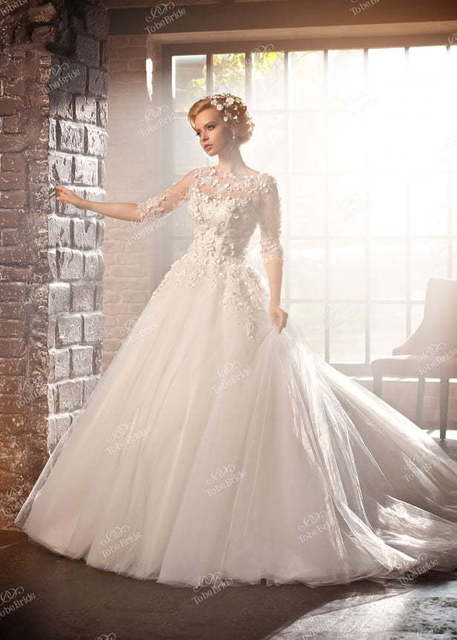 Свадебное платье AZ003. Силуэт Пышное. Цвет Белый / Молочный. Вид 2