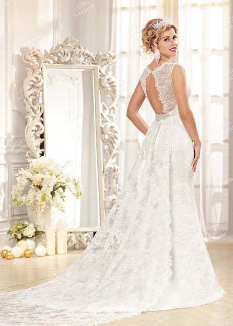 Свадебное платье SL0164. Силуэт Рыбка. Цвет Белый / Молочный. Вид 2