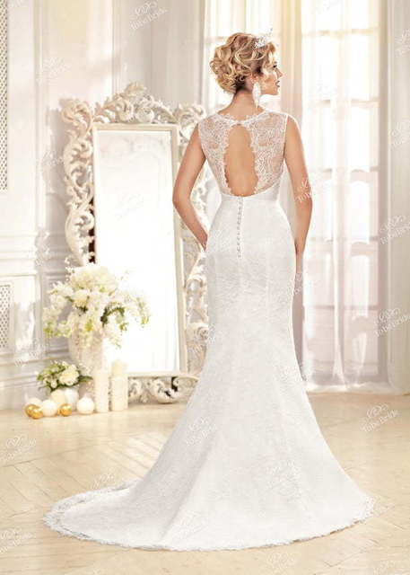 Свадебное платье SL0164. Силуэт Рыбка. Цвет Белый / Молочный. Вид 3