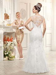 Свадебное платье PB030. Силуэт Рыбка. Цвет Белый / Молочный. Вид 2