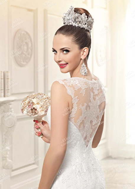 Свадебное платье PB030. Силуэт Рыбка. Цвет Белый / Молочный. Вид 3