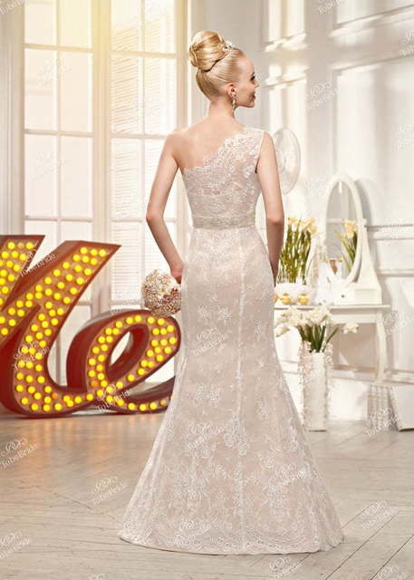 Свадебное платье SL0157. Силуэт Рыбка. Цвет Айвори / Капучино. Вид 2