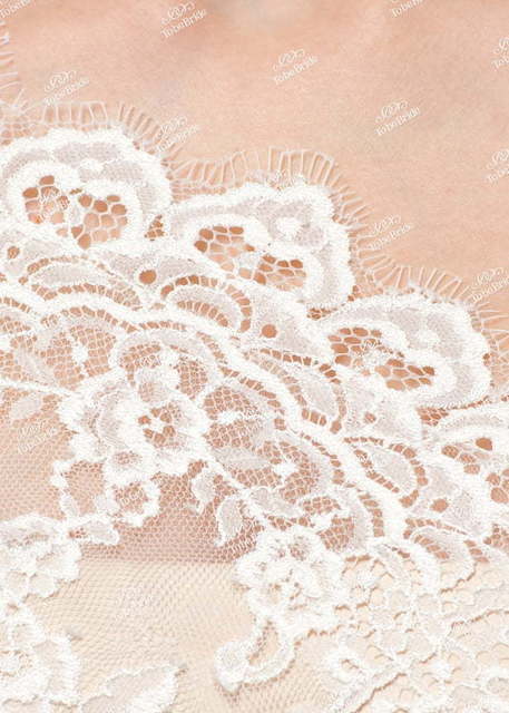 Свадебное платье SL0157. Силуэт Рыбка. Цвет Айвори / Капучино. Вид 4