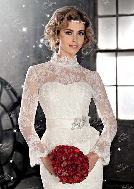 Свадебное платье SL0111. Силуэт Рыбка. Цвет Белый / Молочный. Вид 4