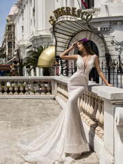 Свадебное платье Alisiya. Силуэт Рыбка. Цвет Айвори / Капучино. Вид 1