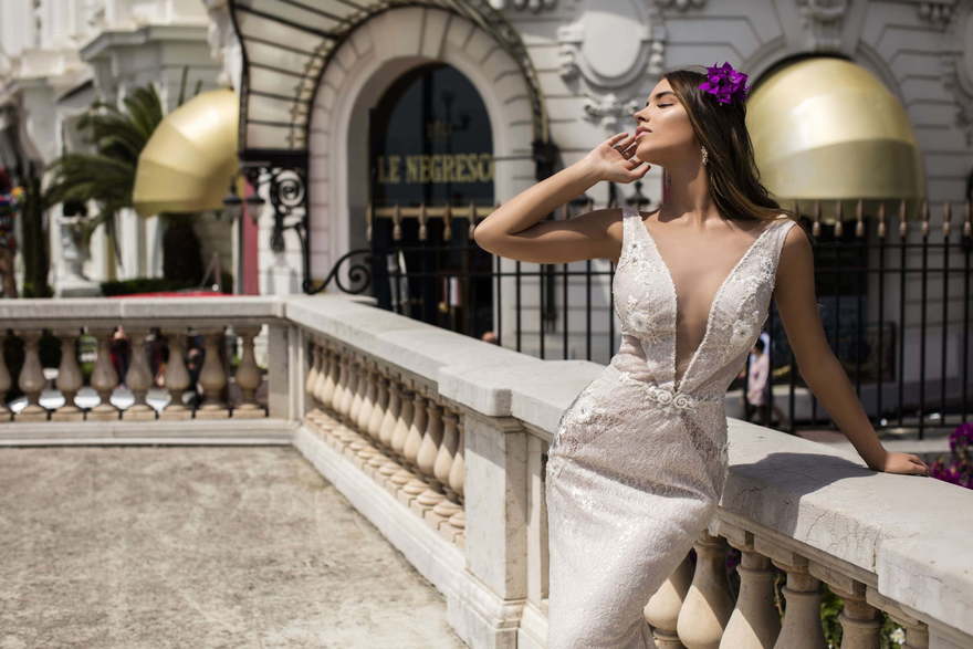 Свадебное платье Alisiya. Силуэт Рыбка. Цвет Айвори / Капучино. Вид 3