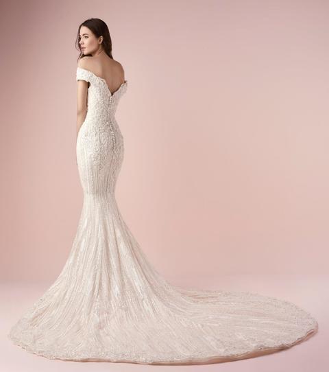 Свадебное платье 3252. Силуэт Рыбка. Цвет Айвори / Капучино. Вид 2