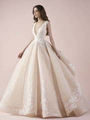 Свадебное платье 3258. Силуэт Пышное. Цвет Айвори / Капучино, Персик / Оранжевый. Вид 1