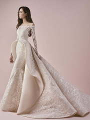 Свадебное платье 3266. Силуэт Пышное, Прямое. Цвет Айвори / Капучино. Вид 1