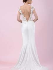 Свадебное платье 4473. Силуэт Прямое. Цвет Белый / Молочный. Вид 2