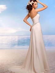 Свадебное платье Азора. Силуэт Прямое. Цвет Айвори / Капучино. Вид 2