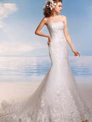 Свадебное платье Аризона. Силуэт Рыбка. Цвет Белый / Молочный. Вид 1