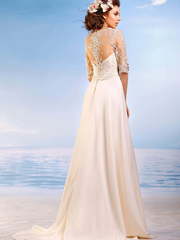 Свадебное платье Астрея. Силуэт Прямое. Цвет Айвори / Капучино. Вид 2