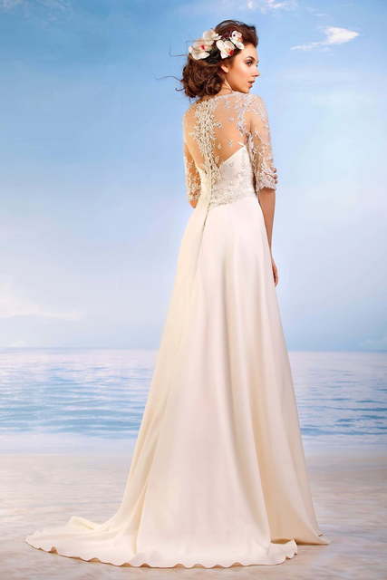 Свадебное платье Астрея. Силуэт Прямое. Цвет Айвори / Капучино. Вид 2