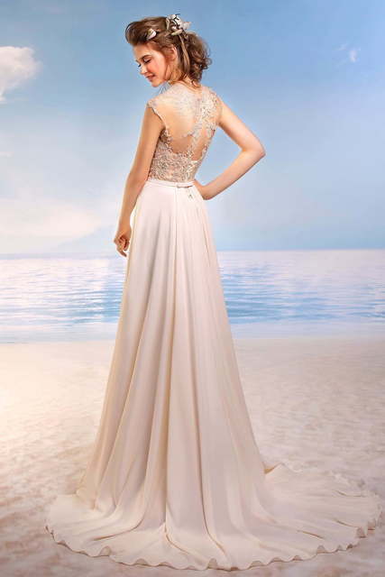 Свадебное платье Мирра. Силуэт Прямое. Цвет Айвори / Капучино, Белый / Молочный, Персик / Оранжевый, оттенки Розового. Вид 2