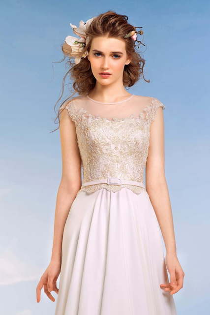 Свадебное платье Юлиана. Силуэт Прямое. Цвет Белый / Молочный. Вид 3