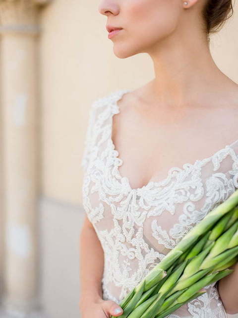 Свадебное платье Ирис. Силуэт Прямое. Цвет Айвори / Капучино, Белый / Молочный, оттенки Розового. Вид 3