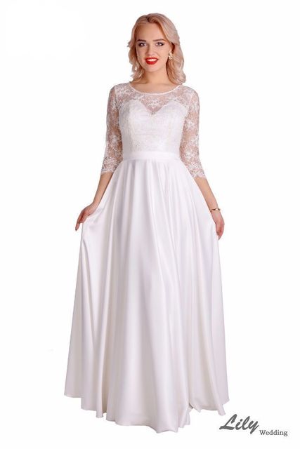 Свадебное платье 5133. Силуэт Прямое. Цвет Белый / Молочный. Вид 1