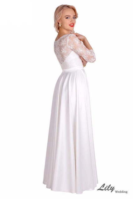 Свадебное платье 5133. Силуэт Прямое. Цвет Белый / Молочный. Вид 2