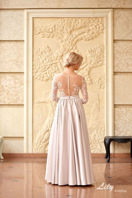 Свадебное платье 5138. Силуэт Прямое. Цвет Айвори / Капучино, Белый / Молочный. Вид 2