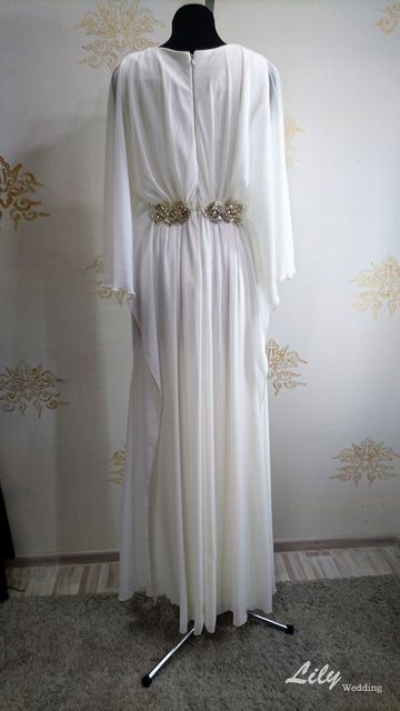 Свадебное платье 5029. Силуэт Прямое. Цвет Белый / Молочный, оттенки Розового. Вид 2