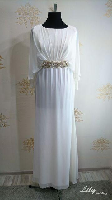 Свадебное платье 5029. Силуэт Прямое. Цвет Белый / Молочный, оттенки Розового. Вид 3