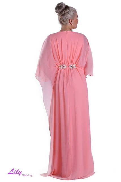 Свадебное платье 5029. Силуэт Прямое. Цвет Белый / Молочный, оттенки Розового. Вид 4