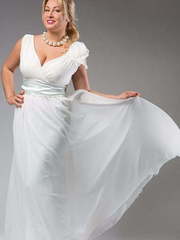 Свадебное платье 5045. Силуэт Прямое. Цвет Белый / Молочный. Вид 1