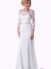 Свадебное платье 5069. Силуэт Прямое. Цвет Белый / Молочный. Вид 1