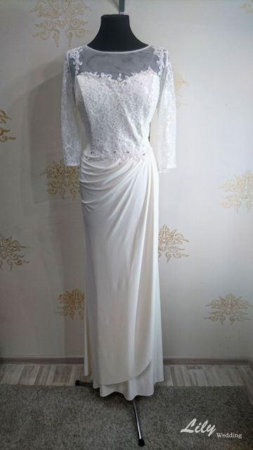 Свадебное платье 5070. Силуэт Прямое. Цвет Белый / Молочный, Красный / Марсала. Вид 2