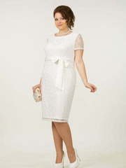 Свадебное платье 0536. Силуэт Прямое. Цвет Белый / Молочный. Вид 1