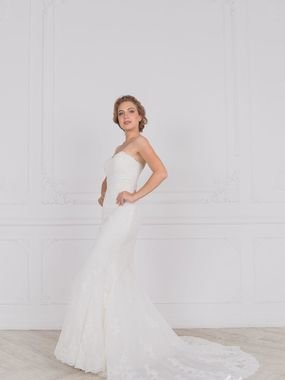 Свадебное платье 2030. Силуэт Прямое, Рыбка. Цвет Белый / Молочный. Вид 2