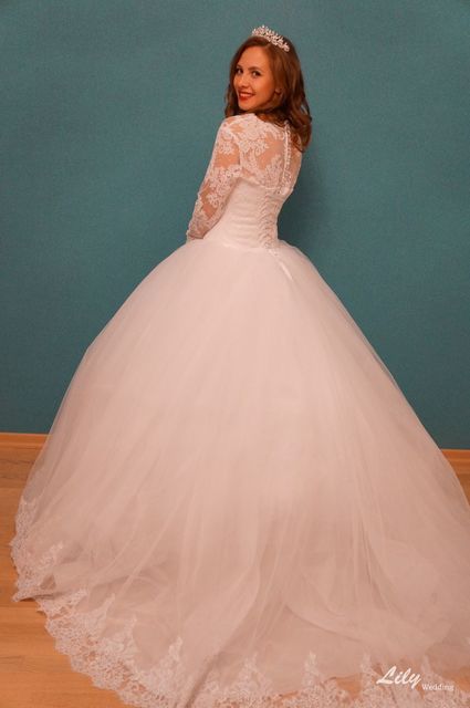 Свадебное платье 2057. Силуэт Пышное. Цвет Белый / Молочный. Вид 2