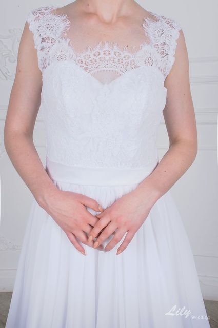 Свадебное платье 2076. Силуэт Прямое. Цвет Белый / Молочный. Вид 3