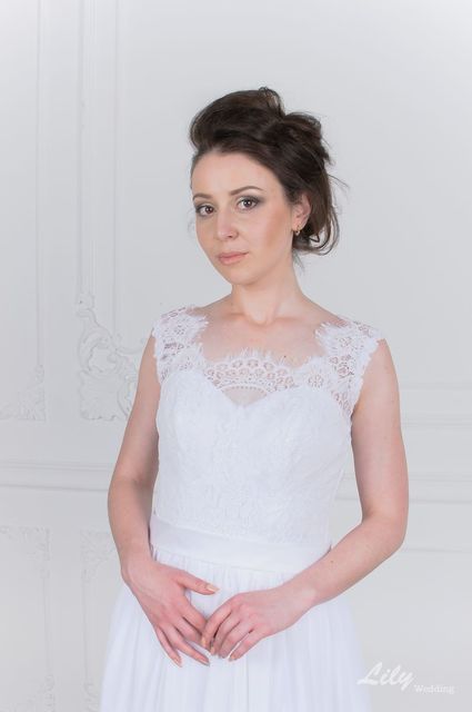 Свадебное платье 2076. Силуэт Прямое. Цвет Белый / Молочный. Вид 4