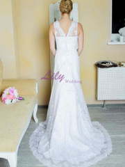 Свадебное платье 2100. Силуэт Прямое. Цвет Белый / Молочный. Вид 2