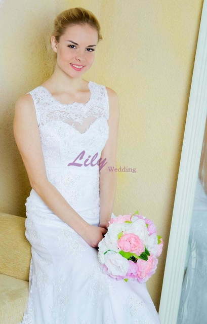 Свадебное платье 2100. Силуэт Прямое. Цвет Белый / Молочный. Вид 6