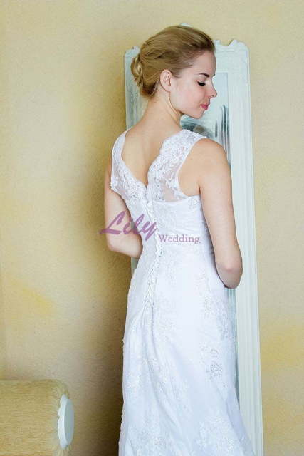 Свадебное платье 2100. Силуэт Прямое. Цвет Белый / Молочный. Вид 7