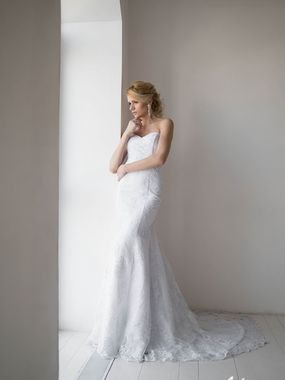 Свадебное платье 3022. Силуэт Прямое, Рыбка. Цвет Белый / Молочный. Вид 1