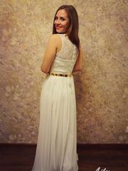 Свадебное платье 4002. Силуэт Прямое. Цвет Белый / Молочный. Вид 2