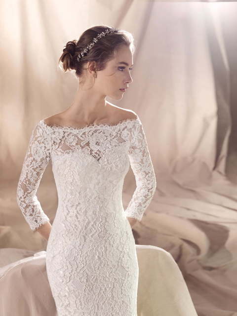 Свадебное платье Sia. Силуэт Рыбка. Цвет Белый / Молочный. Вид 3