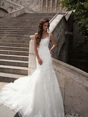 Свадебное платье Alamea. Силуэт Рыбка. Цвет Белый / Молочный. Вид 1