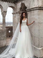 Свадебное платье Denila. Силуэт Прямое. Цвет Белый / Молочный. Вид 1